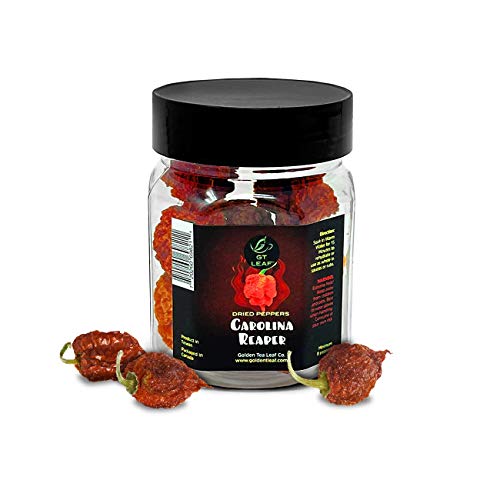 G GT LEAF Carolina Reaper Chili Pepper, Whole Dried (8 Minimum, plus Bonus Peppers)