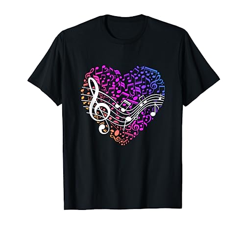 Musical Notes Heart Treble Clef Music T-Shirt