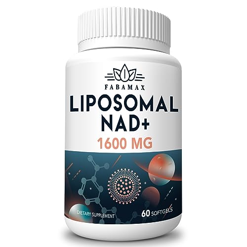 1600 mg Liposomal NAD Supplement, 98% Pure NAD+ Supplement, Superior Absorption, Alternative to Nicotinamide Riboside or NADH to Boost NAD+ for Aging Defense, Energy, Longevity,60 Softgels