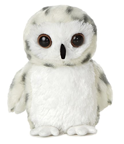 Aurora Adorable Mini Flopsie Snowy Owl Stuffed Animal - Playful Ease - Timeless Companions - White 8 Inches