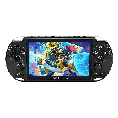 Handheld Game Consoles for Kid and Adult, 5.1 Inch HD Screen Dual Joystick with 8GB Free Games GBC/GBA/FC/MD/Arcade, Support TV Out/Movie/Video/Music/Record/Save Game Progress, (Black)