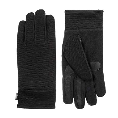 isotoner mens Touchscreen Water Repellent cold weather gloves, Black, Large US