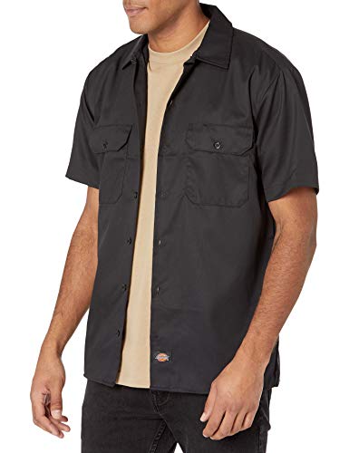 Dickies Men's Short-Sleeve Work Shirt, Black, X-Large