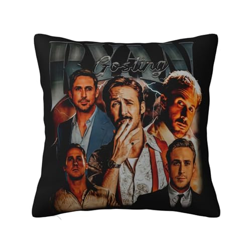 EMIGRESS Ryan Gosling Throw Pillow Covers Square Throw Pillow Case Print Graphic Decorative Pillowcase for Bedroom Sofa Living Room 16'X16'