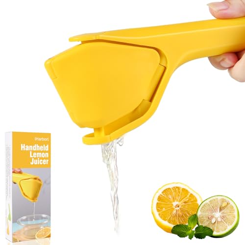 iHarbort Lemon Squeezer, Manual Lime Juicer Squeezer, Effortless Hand Citrus Press,Folds Flat Design For Saving Space Storage, Easy to Use for Lemon, Lime, Cirtus, Orange, Fruits