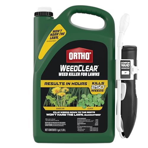 Ortho WeedClear Weed Killer for Lawns: with Comfort Wand, Won't Harm Grass (When Used as Directed), Kills Dandelion & Clover, 1 gal.