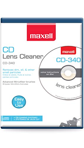 Maxell – Pro 190048 CD-340 Laser Lens Cleaner - Safe & Effective CD Player & Game Station Compact Disc Cleaner - Microfiber Brushes Eliminates Static & Dust - Easy to Use with No Chemicals