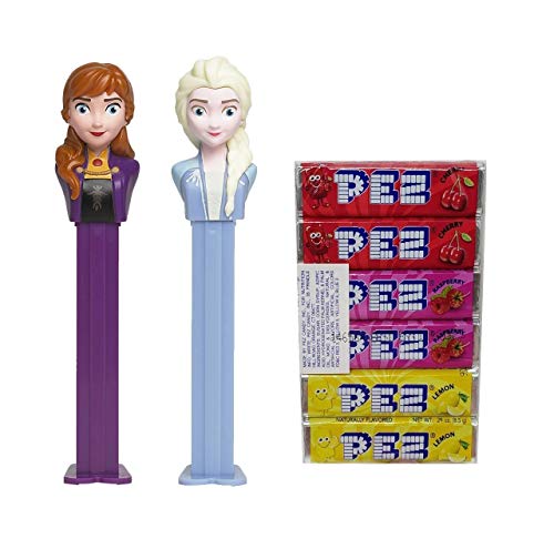 Frozen 2 Pez Dispensers Set - Elsa Pez Dispenser and Anna Pez Dispenser With 6 Extra Candy Refills | Frozen Party Favors, Grab Bags