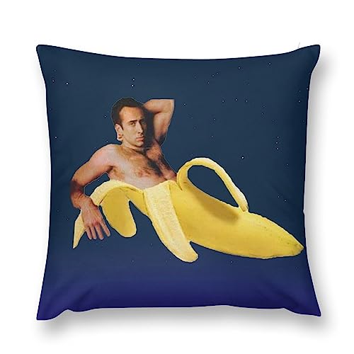 Banana Vaporwave Sofa Cushion Case Home Decorative Pillowcase Art Throw Nicolas Pillow Cover for Couch Bedroom 18x18 Inch