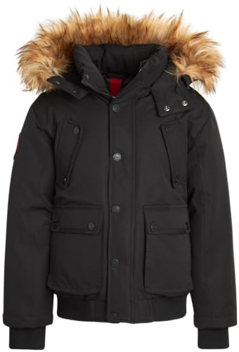 CANADA WEATHER GEAR Boys' Winter Coat – Heavyweight Bomber Parka Ski Jacket (Size: 4-20), Size 14-16, Premium Black