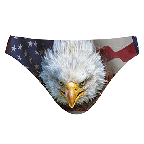 Men Swim Briefs Bald Eagle American Flag 4Th of July Swimsuit Swimwear Swim Trunk XL 20410298