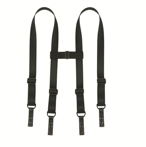 TUFF 4 Attachment Tactical Duty Suspenders (Black Basketweave Keepers, 1 1/2 Heavy Duty Webbing)