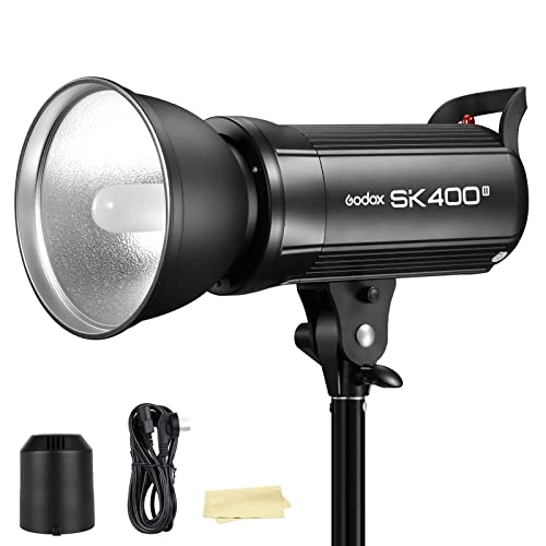 Godox SK400II 400Ws GN65 5600K Studio Strobe Flash Monolight Light for Studio Shooting,with Built-in Godox 2.4G Wireless X System,150W Modeling Lamp(Bowens Mount)