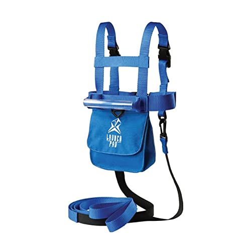 Launch Pad Ski and Snowboard Training Harness - Learn to Ski - Teaches Speed Control - Shock Absorbing Leashes - Perfect for Beginners (Blue)