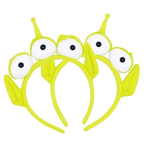 PLUSMAYI 2 PC Alien Headband Adult, Alien Headband Three-eyed Headband Monster Toy Plush Headwear Hat Accessories for Party Girls and Children