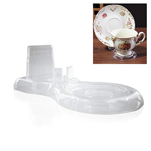 Artliving Clear Teacups and Saucer Display Easel Stand Holder,set of 6