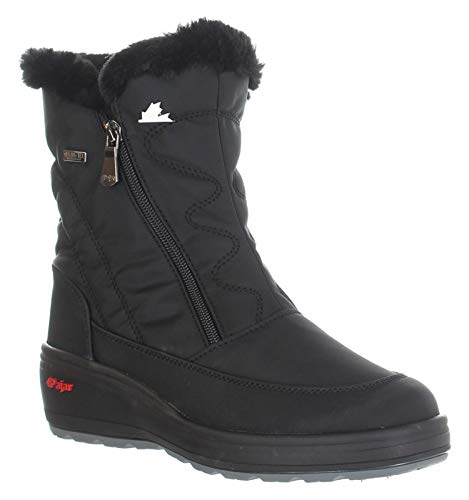 PAJAR Canada Veronica Women's Black Nylon Winter Snow Boots - Fleece LIned - Waterproof Design for Ice & Winter, 41 EU/10-10.5 M US, Black