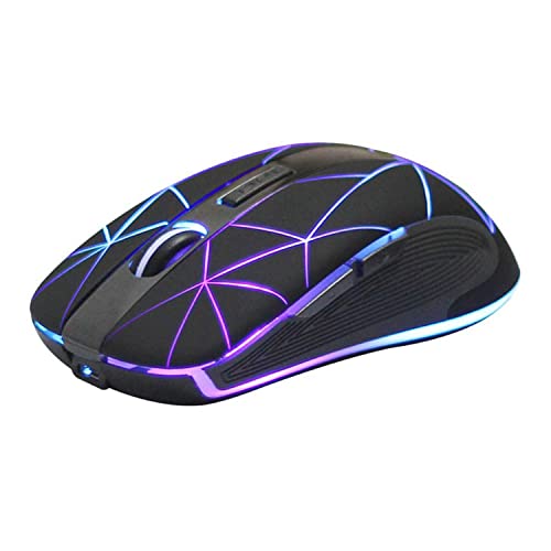 Rii RM200 2.4G Wireless Mouse with USB Nano Receiver, 5 Buttons Rechargeable RGB,3 Adjustable DPI Levels,Colorful Gaming Mouse for Notebook,PC,Computer