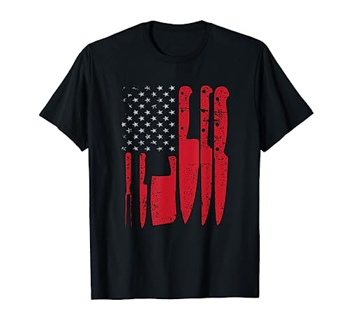 American Flag Kitchen Butcher Knife Set T-Shirt