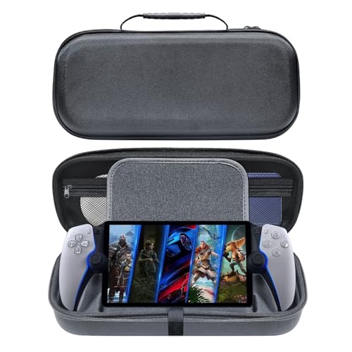 EJGAME Travel Carrying Case Compatible with PlayStation Portal,Built-in Larger Storage and Screen Protector,Shockproof Anti-Scratch Dual-Layer Oxford Protective Portable Case,Black