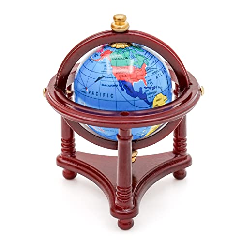 Odoria 1/12 Miniature World Globe Dollhouse Decoration Accessories, Reddish Brown