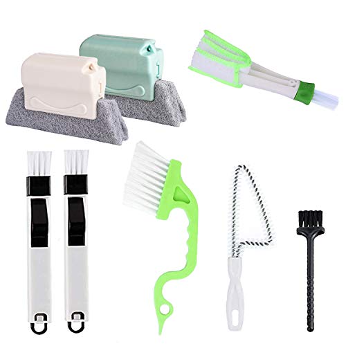 8 Pcs Hand-held Groove Gap Cleaning Tools,Door Window Track Cleaning Tools Groove Corner Crevice Cleaning Brushes for Sliding Door/Tile Lines/Shutter/Car Vents/Air Conditioner/Keyboard