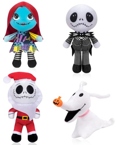 MLKGZ Jack Skellington Plush,4PCS Before Christmas Plush Toys,5' Pumpkin King Stuffed Toys Dolls,Gift for Fans,Kids Birthday, 4PCS JACK SUITS