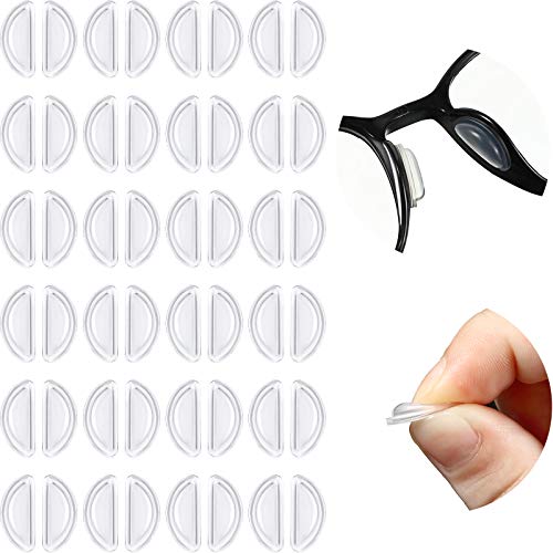 Frienda Air Bag Nosepads Adhesive Eyeglass Nose Pads Anti-Slip Nose Pads Comfortable Air Chamber Nose Pads 3.5 mm/ 0.4 inch Thickness for Full Frame Eyeglasses Sunglasses (12 Pairs)