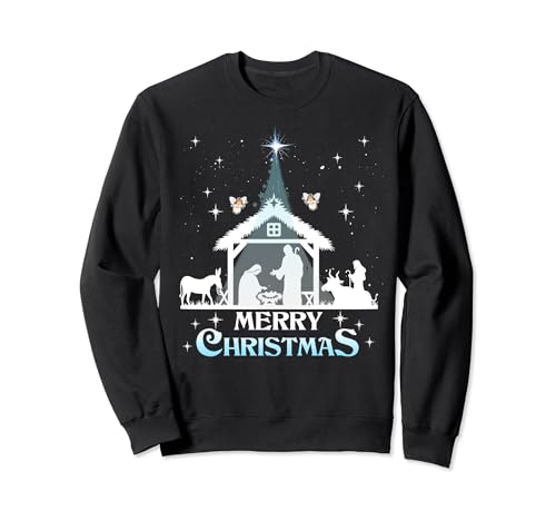 Merry Christmas - Nativity Scene North Star - Baby Jesus Sweatshirt