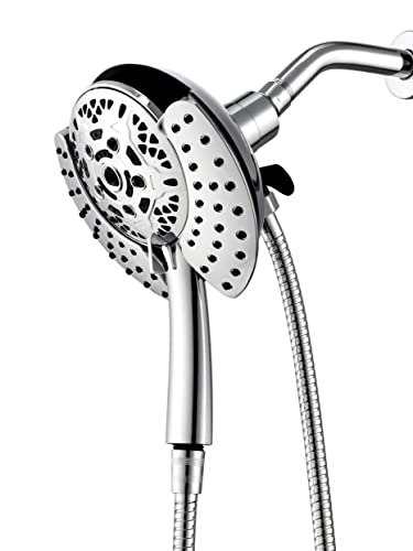 Shower Head with Handheld High Pressure: INAVAMZ Hand Held Shower Head & Rain Shower Head 2-IN-1 Shower Head with 59' Rotatable Stainless Steel Hose, Meet cUPC and CEC Certification