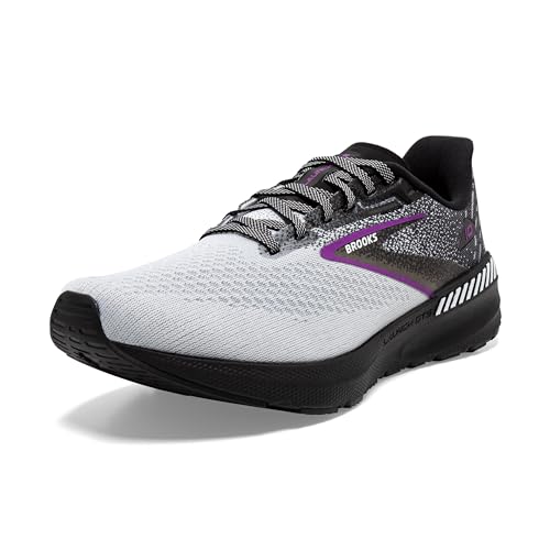 Brooks Women’s Launch GTS 10 Supportive Running Shoe - Black/White/Violet - 7 Medium