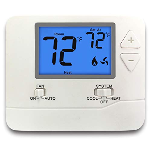 ELECTECK Non-Programmable Digital Thermostat for Home, up to 1 Heat/1 Cool with Large LCD Display, Compatible with Single Stage Electrical and Gas/Oil System, White