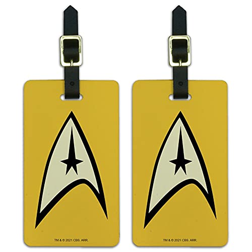 Star Trek Command Shield Luggage ID Tags Suitcase Carry-On Cards - Set of 2