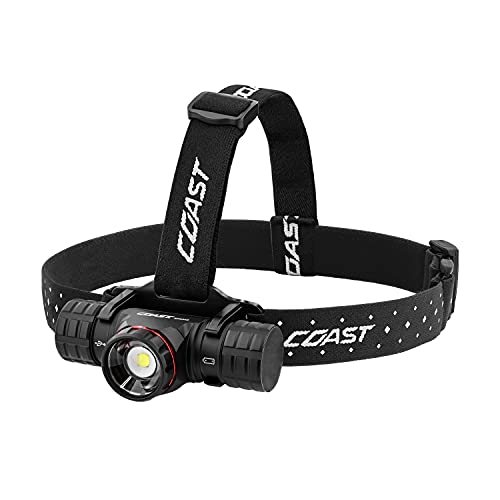 Coast XPH34R 2075 Lumen USB-C Rechargeable-Dual Power LED Headlamp withPURE Beam Twist Focus and Magnetic Base