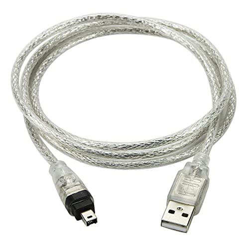 NFHK USB Male to Firewire IEEE 1394 4Pin Male iLink Adapter Cord Cable for DCR-TRV75E DV 1m USB Firewire Cable