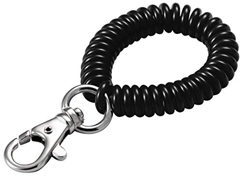 Lucky Line 2” Diameter Spiral Wrist Coil with Trigger Snap, Flexible Wrist Band Key Chain Bracelet, Stretches to 12”, Color May Vary (40701), Pack of 1