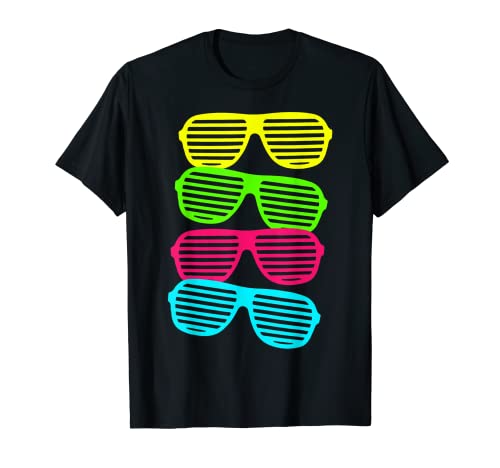 Neon Shutter Shades Cool Stack of Sunglasses Bright T-Shirt