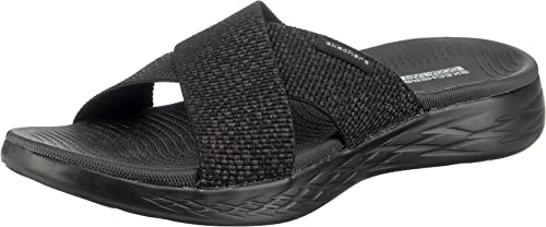 Skechers womens On-the-go 600 - 16259 Slide Sandal, Black, 8 Wide US