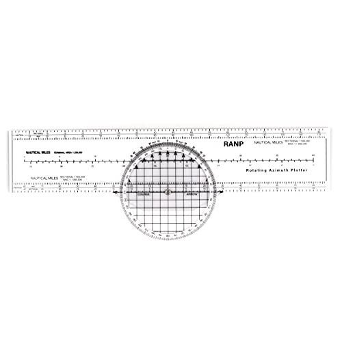 SimCoach Aviation Navigation Plotter, Premier Rotating Azimuth Plotter with WAC Charts, Flight Planning Routes Tools with 8 Functions, Accurate Scale Flight Plotter for Aviation Students