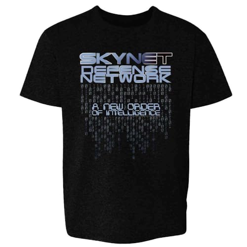 Pop Threads The Terminator Skynet Defense Network Code Youth Kids Girl Boy T-Shirt Black L