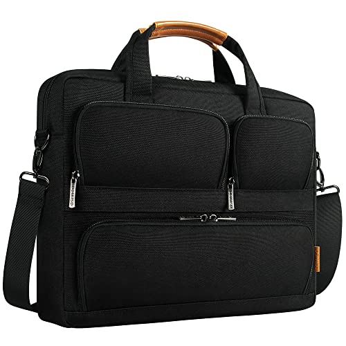 DOMISO 17-17.3 Inch Laptop Bag Business Briefcase with Shoulder Strap Messenger Bag Compatible with 17' Laptops/17.3' HP Pavilion/MSI GS73VR Stealth Pro/Dell Inspiron 17/Acer/ASUS,Black