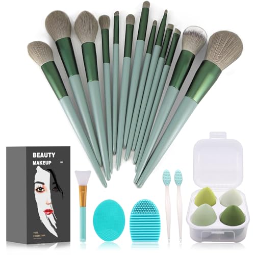 Koccido Makeup Brushes 22 Pcs Makeup Kit,Foundation Brush Eyeshadow Brush Make up Brushes Set (Green, 22 Piece Set)