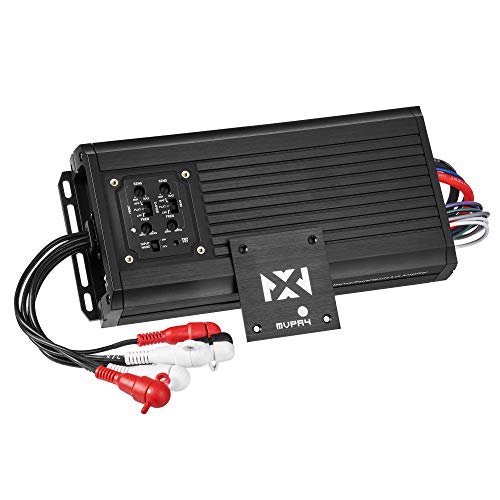 NVX MVPA4 600W Total RMS 4-Channel Bridgeable Marine-V Series Micro Class D Compact Marine/Powersports/Motorcycle Amplifier | IPX67 Waterproof Rating