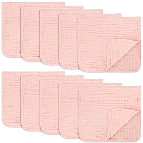 Comfy Cubs Muslin Burp Cloths Large 100% Cotton Hand Washcloths for Babies, Baby Essentials 6 Layers Extra Absorbent and Soft Boys & Girls Baby Rags for Newborn Registry (Lace 10-Pack, 20' X10')