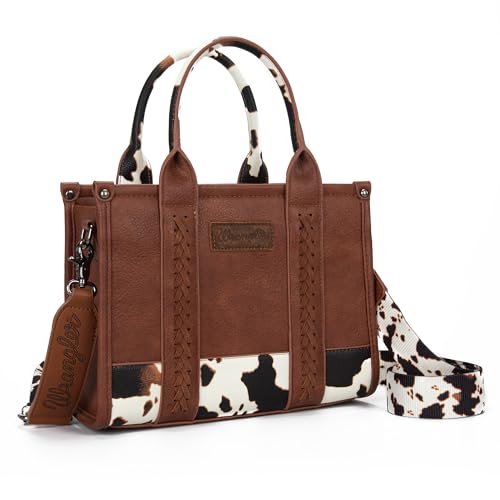 Wrangler Tote Handbag for Women Vintage Satchel Top Handle with Detachable Crossbody Strap WG102-8120SBR