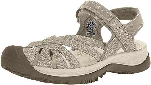 KEEN Women's Rose Casual Closed Toe Sandals, Brindle/Shitake, 9