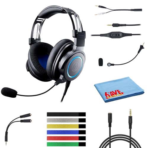 Audio-Technica ATH-G1 Premium Gaming Headset with Detachable Microphone for PS5, Xbox Series X, Laptop and Computer with 3.5mm Wired Connection Bundle with Accessories