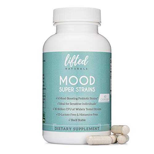 Probiotics - Mood Super Strains Probiotic - Naturally Supports Digestion & Mood - Histamine-Free Probiotics w/L Rhamnosus GG, Shelf Stable Probiotic Supplement, 60 Day Supply, Non-GMO, Vegan