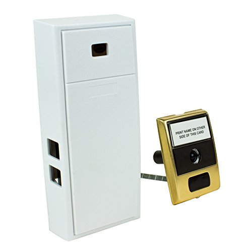 Newhouse Hardware MCHBV Wireless Mechanical Two-Note Chime and Door Button with Built-in Viewer, One Size, White/Brass