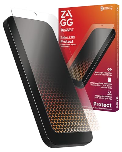 ZAGG InvisibleShield Fusion XTR3 Samsung Galaxy S24 Screen Protector - Hybrid Polymer, Hexiom Impact, Advanced Blue Light Filter, Anti-Reflective, Recycled Materials, EZ Apply Installation